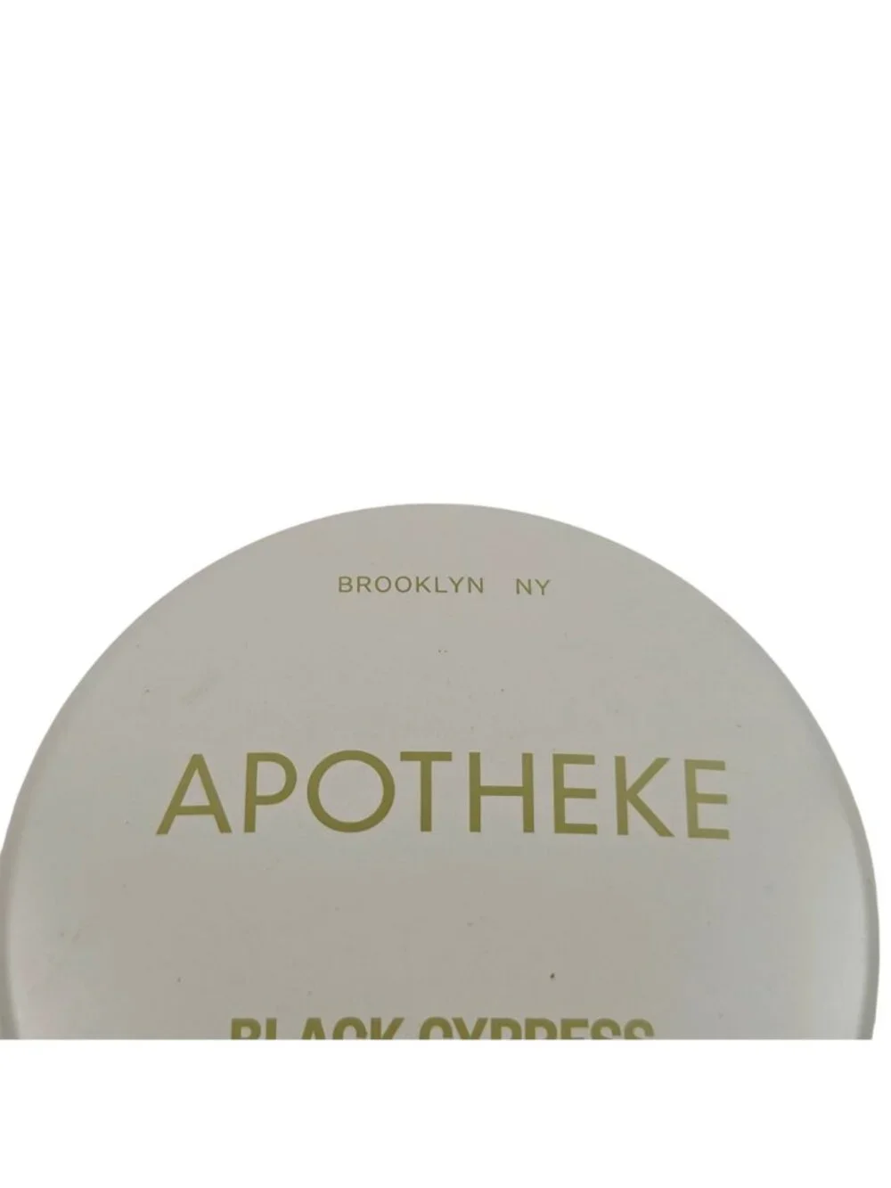 Apotheke Mini Tin Candle Black Cypress Scent 2oz White 15 Hour Burn Time